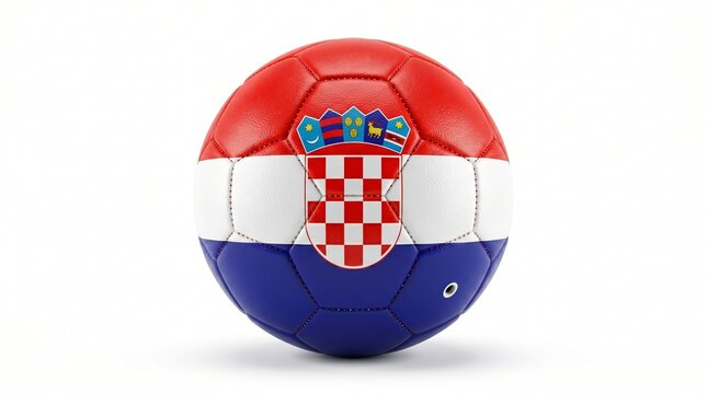 Soccer ball with the flag of croatia isolated on white background