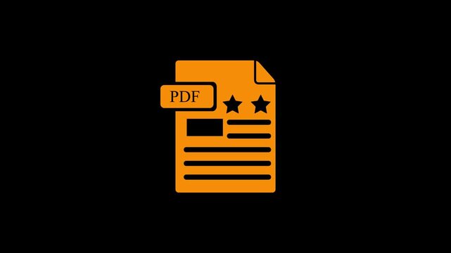 Animated Document File Icon on Black Background, Modern Paper Report Symbol Motion Graphic, Business Documentation Concept, Office Record and Digital File Management Element , 4k Video.