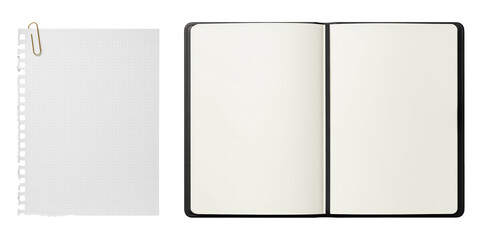 Study planning sheet set on transparent background for journaling, class note, daily schedule, reading log, essay draft, habit tracker and writer layout needing clean blank space for text placement