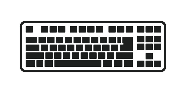 Computer keyboard layout vector illustration with keyboard computer technology electronic hardware illustration interface minimalist isolated business communication internet accessory