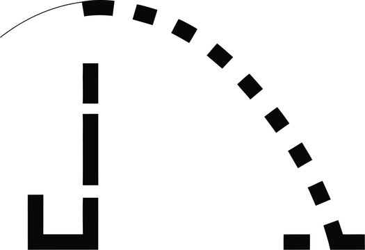 Architectural Door Swing Plan Symbol Outline Drawing for Floor Plan and Technical Design Layouts.