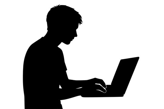 man working on laptop