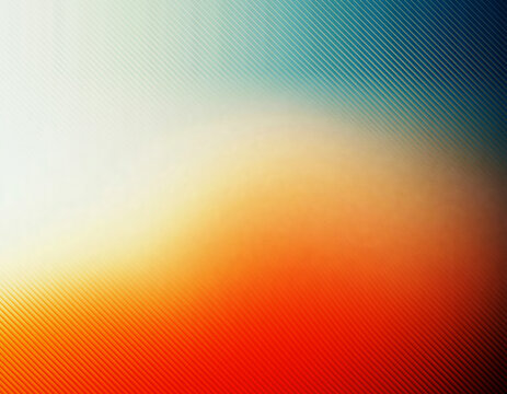 Abstract orange halftone background with glowing circles and wave pattern vector illustration