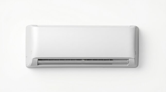 Modern white wallmounted air conditioner isolated on white background