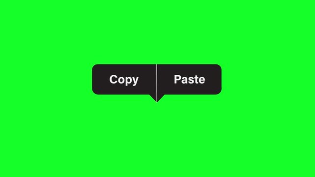 copy and paste option bubble animation, green background, 4k video