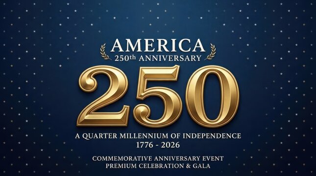 Quarter millennium of independence america 250th anniversary commemorative anniversary event premium celebration and gala.