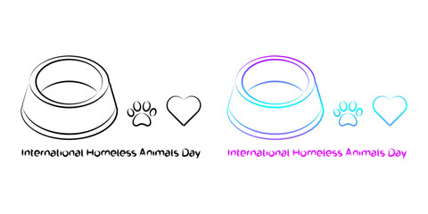 Fototapeta premium Pet Food Bowl Outline Icon Vector, isolated, transparent, png, suitable for pet care branding, veterinary clinic, animal nutrition design