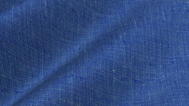 Chambray Blue Italian Linen Fabric flowing in elegant muted waves of melange effect and premium slub texture for lightweight summer clothing