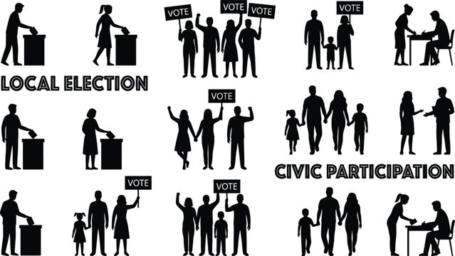 People participating in local elections and civic activities
