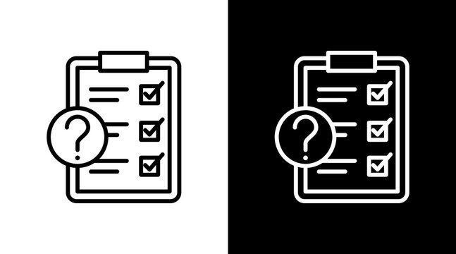 Questionnaire Icon Sheet Black And White
