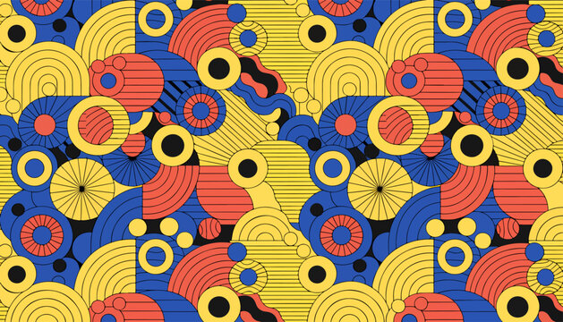 Creative background design featuring interlocking modular vector shapes