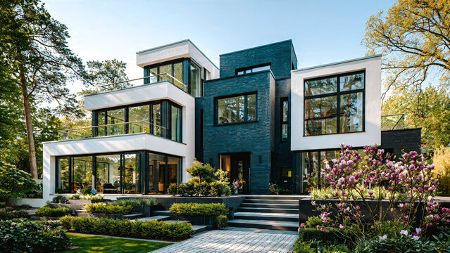 Immeuble contemporain avec jardin