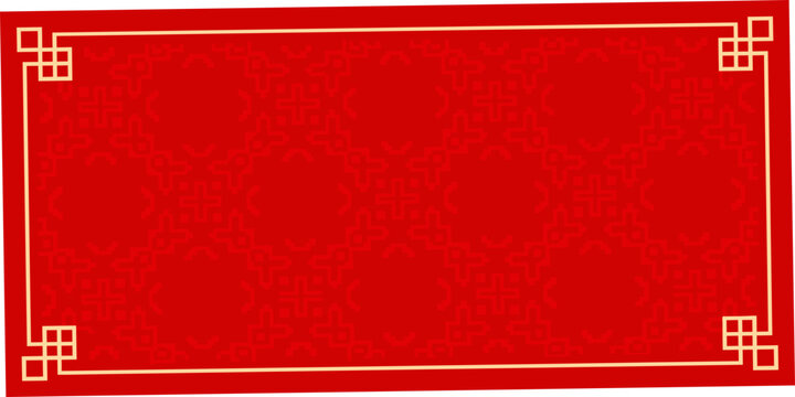 Traditional decorative corner pattern on a red background