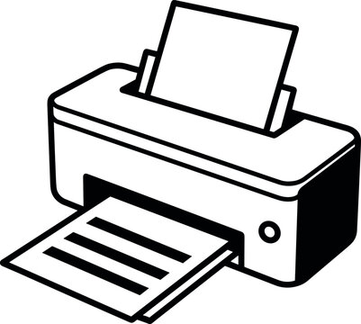 Printer icon vector illustration showcasing office device, printing, technology, documents, paper, equipment, design