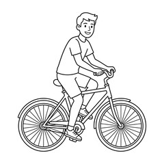 Obraz premium Boy riding a bicycle Illustrator Vector