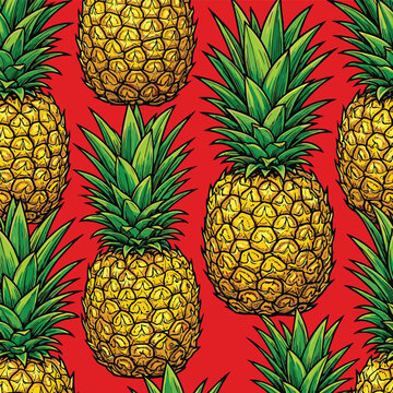 pineapple pattern vector image for t-shirt | Ananas-Muster-Vektorgrafik f&uuml;r T-Shirts