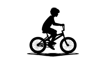 Obraz premium silhouette of a woman riding a bike