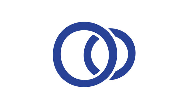 Minimalist Blue Intersecting Circles Logo Design Element