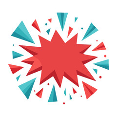 Obraz premium Red star with teal snowflakes vector
