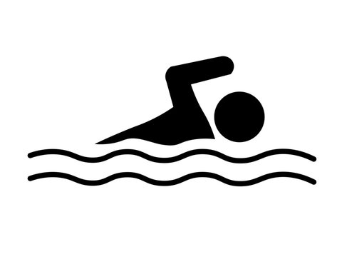 Competitive swimmer doing freestyle stroke pictogram