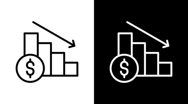 Recession Icon Sheet Black And White