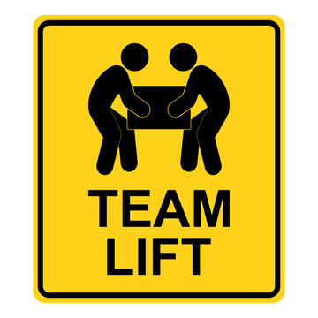 Lifting instruction sign, Packaging symbol to indicate heaviness and needs two people to lift. Flat vector illustration
