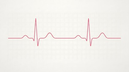 Fototapeta premium Electrocardiogram ECG Heartbeat Line on Grid Paper