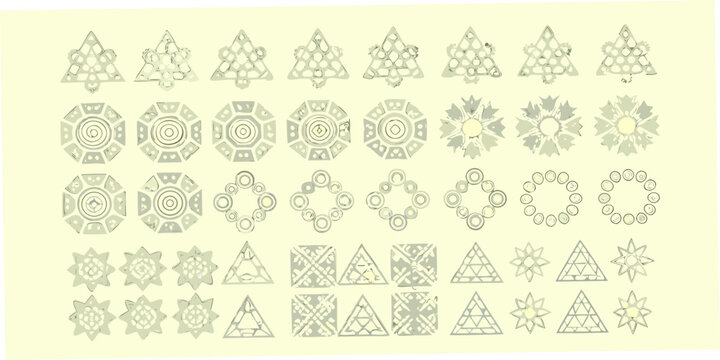 Collection Of Intricate Line Art Logos And Emblems Pale Background