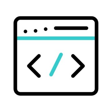 Animated Web Development Coding Programming Monoline Icon
