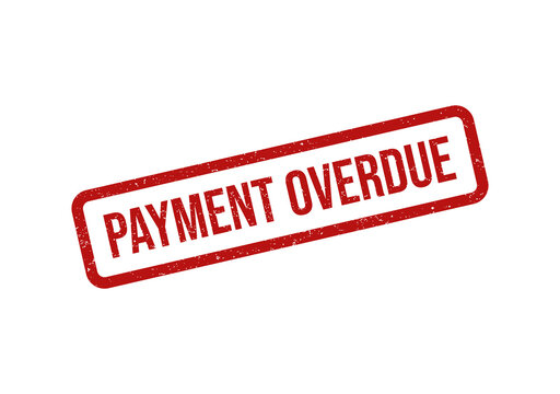 Red grunge rubber stamp with the text payment overdue on the surface