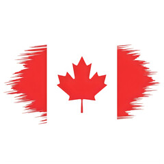 Obraz premium Canadian flag with a grunge brush stroke design