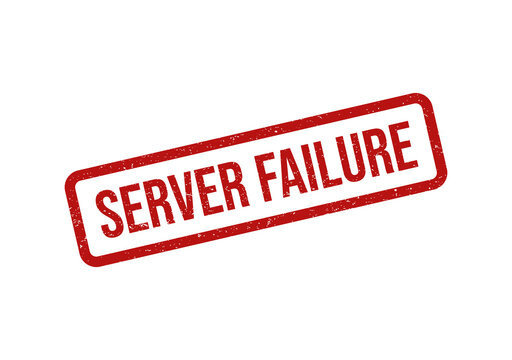 Red server failure grunge rubber stamp print effect icon