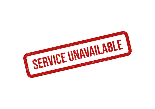 Red service unavailable rubber stamp icon with grunge texture effect