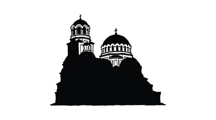 Cathedral Silhouette Against White Background Architectural Representation © SUMU