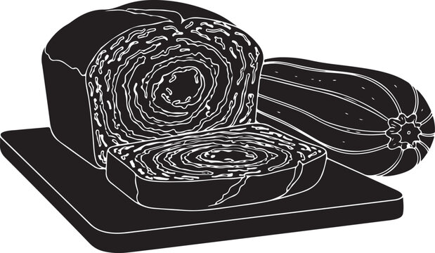 zebra pattern bread loaf vector illustration, Generative Ai