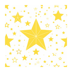 Fototapeta premium Yellow star with shooting star effect vector