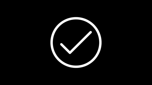 Minimalist Check Mark in Circle Shape Reveal | Clean Right Tick Sign Motion Graphics Animation