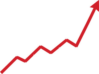 Obraz premium Red upward zigzag line growth chart illustration