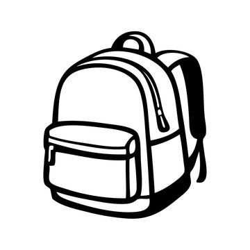 Dibujo minimalista con l&iacute;neas de una mochila vista desde atr&aacute;s 