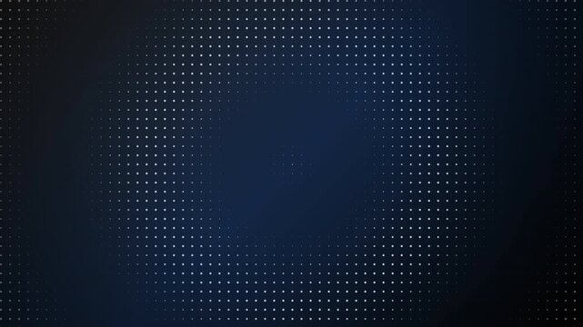 Abstract blue dot matrix pulsing in concentric patterns for technical marketing