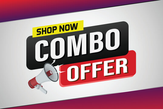 combo offer sale word mega phone concept vector illustration and 3d style, landing page, template, ui, web, mobile app, poster, banner, flyer, background, gift card, coupon, label, wallpaper