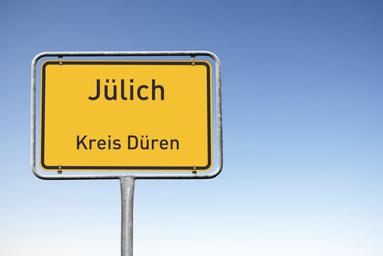 Ortstafel Stadt J&uuml;lich, Kreis D&uuml;ren, (Symbolbild)