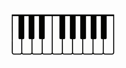 Fototapeta premium Minimalist illustration of piano keys in black and white