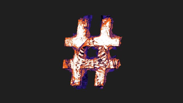 A drag and drop printed grunge style paper symbol that animates into place from shredded and torn paper pieces.
