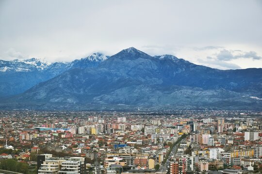 View of Shkodra city from Rozafa castle, Albania