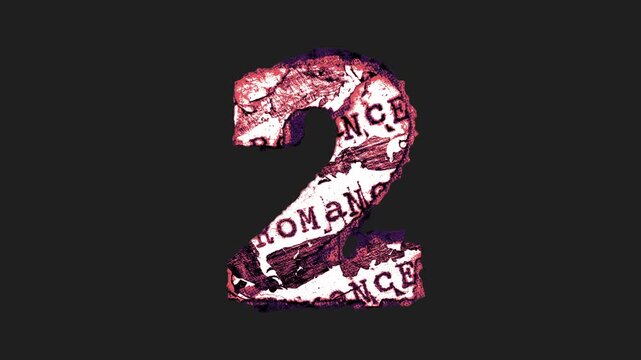 A drag and drop printed grunge style paper number that animates into place from shredded and torn paper pieces.
