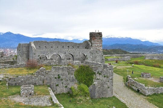 View of the ancient Rozafa Castle near the city of Shkodra, Albania