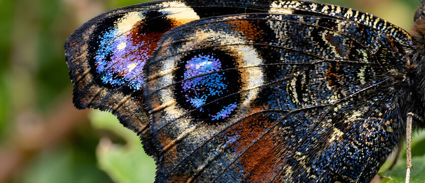 Extreme Macro Detail of Peacock Butterfly Wing Scales and Eyespot