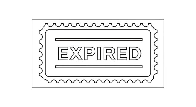 Expired Stamp Graphic: Vintage Rubber Stamp with Text 'EXPIRED'