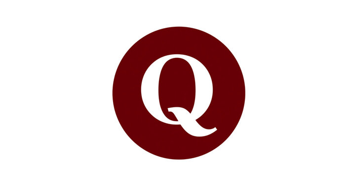 Quora logo icon for editorial digital marketing,red circular button.